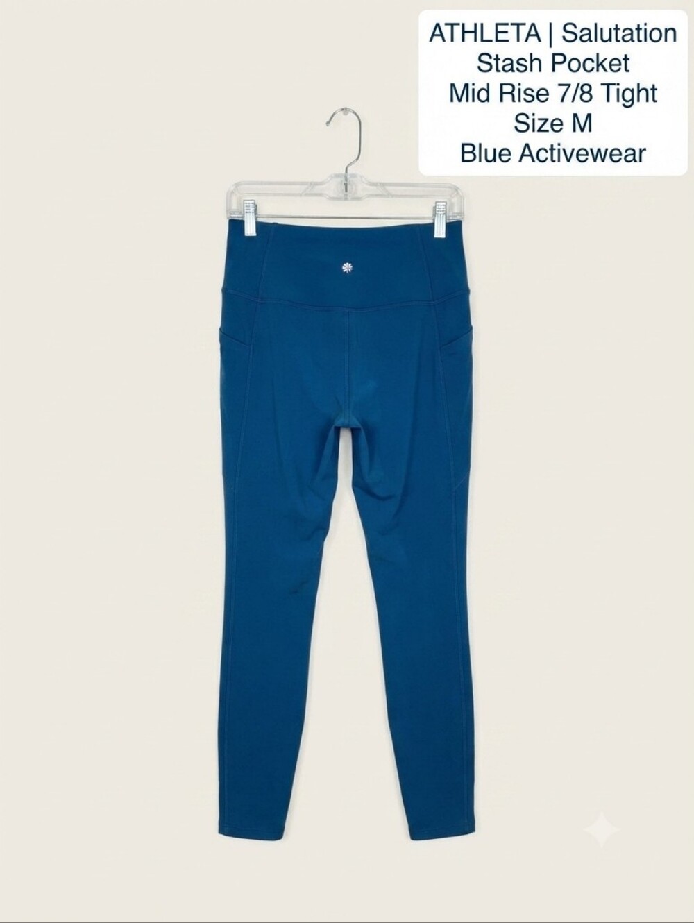 ​✨ Athleta Salutation Mid-Rise Stash Pocket Leggings Blue Medium ✨